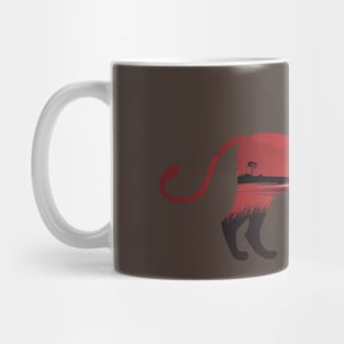 Red African Sunset with Lion Mug